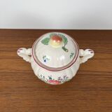 Antique Lunéville sugar bowl, Réverbère model, 1887