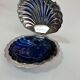 Beurrier coquillage inox et coupelle bleue