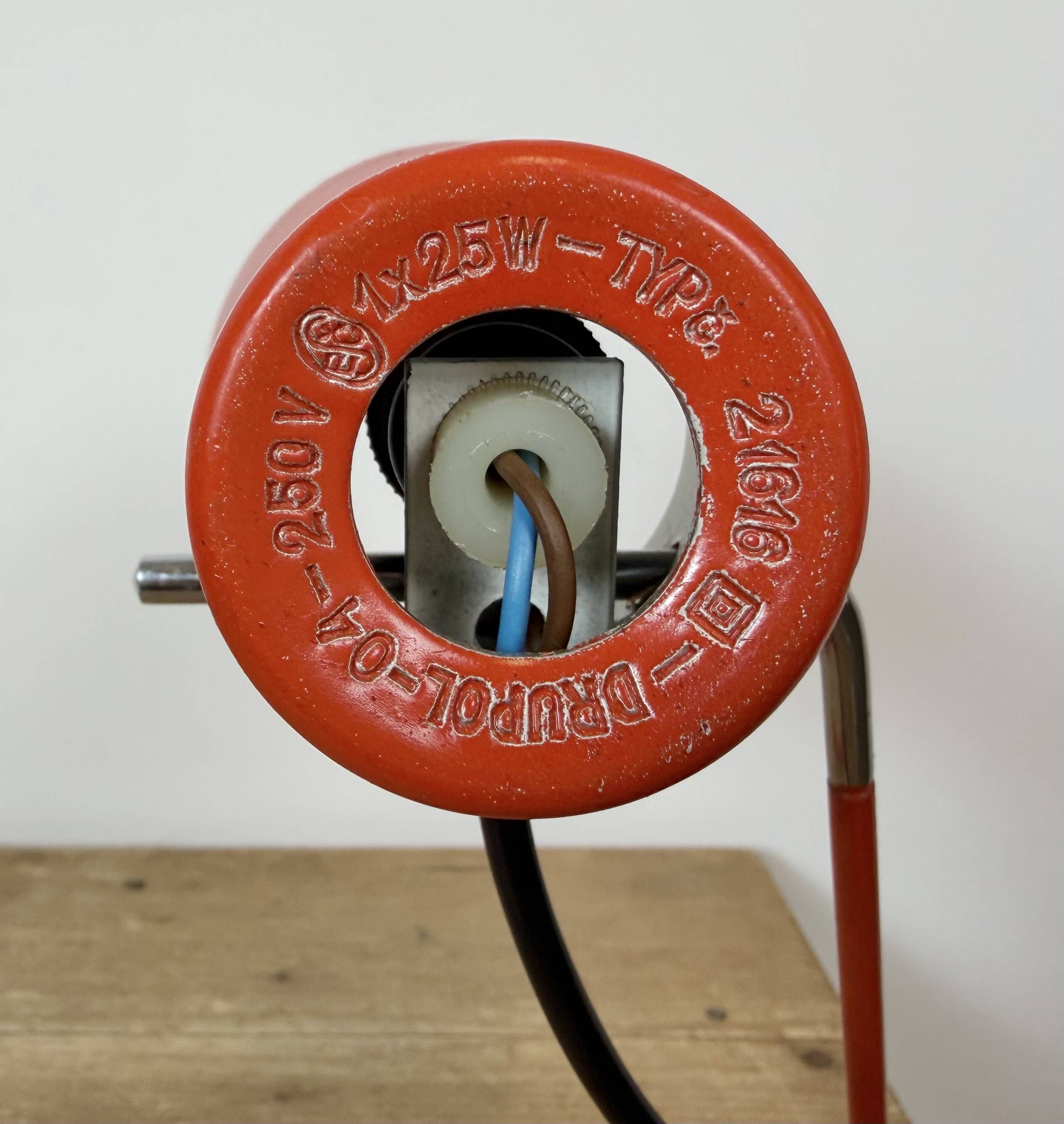 Vintage Red Table Lamp by Josef Hurka for Drupol, 1960s