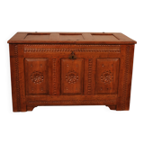 Coffre Renaissance En Chêne -17° Siècle