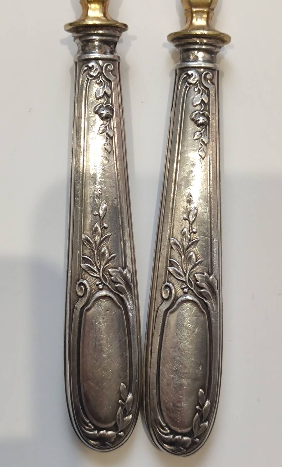 Old sweet dessert service 4 pieces silver embossed minerva hallmark