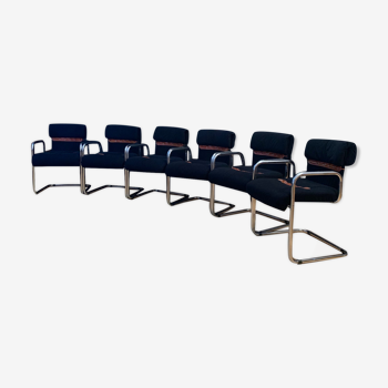 Set of six chairs by Guido Faleschini, i4 Mariani, Italy, 1970s