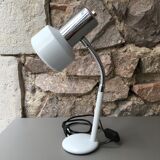 Lampe de bureau flexible blanche et inox