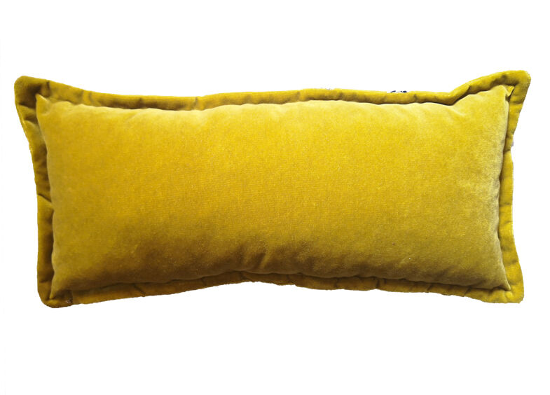 Mustard velvet rectangular cushion