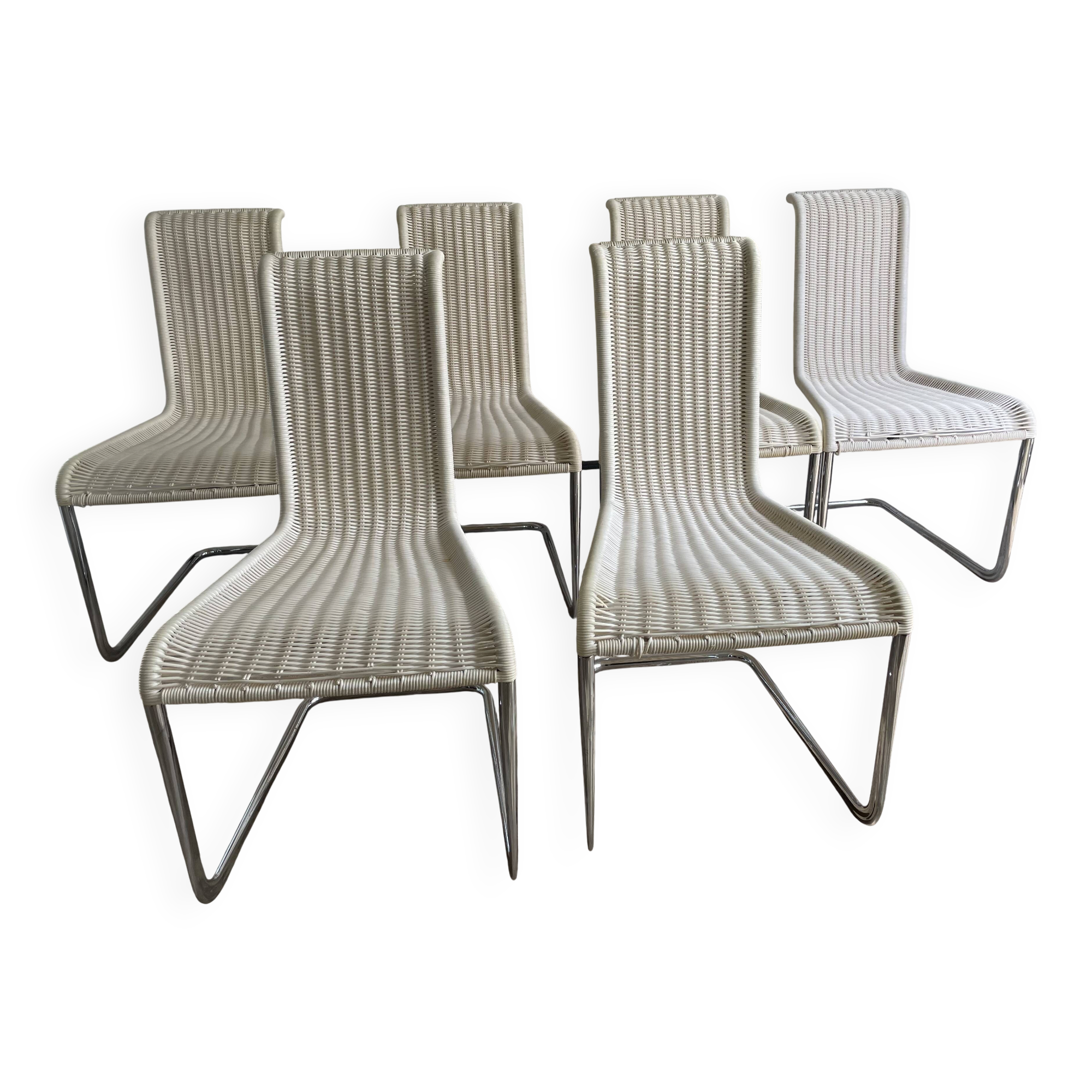 Six B20, cantilever chairs (Kragstuhl) by Alex Bruchhäuser for Tecta