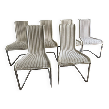 Six B20, cantilever chairs (Kragstuhl) by Alex Bruchhäuser for Tecta