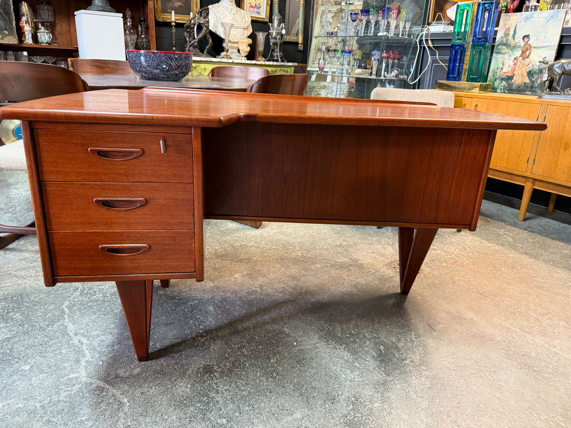 Boomerang desk double-sided by goran strand circa 1960 sweden