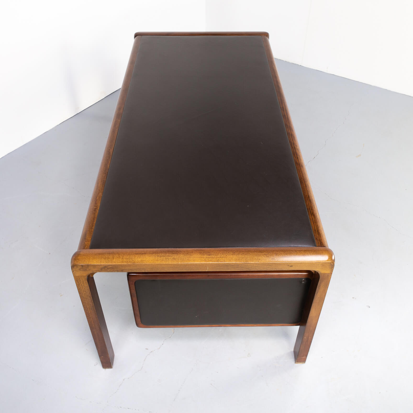 Teak and leather executive writing desk 1960