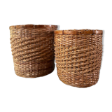 2 paniers en rotin vintage