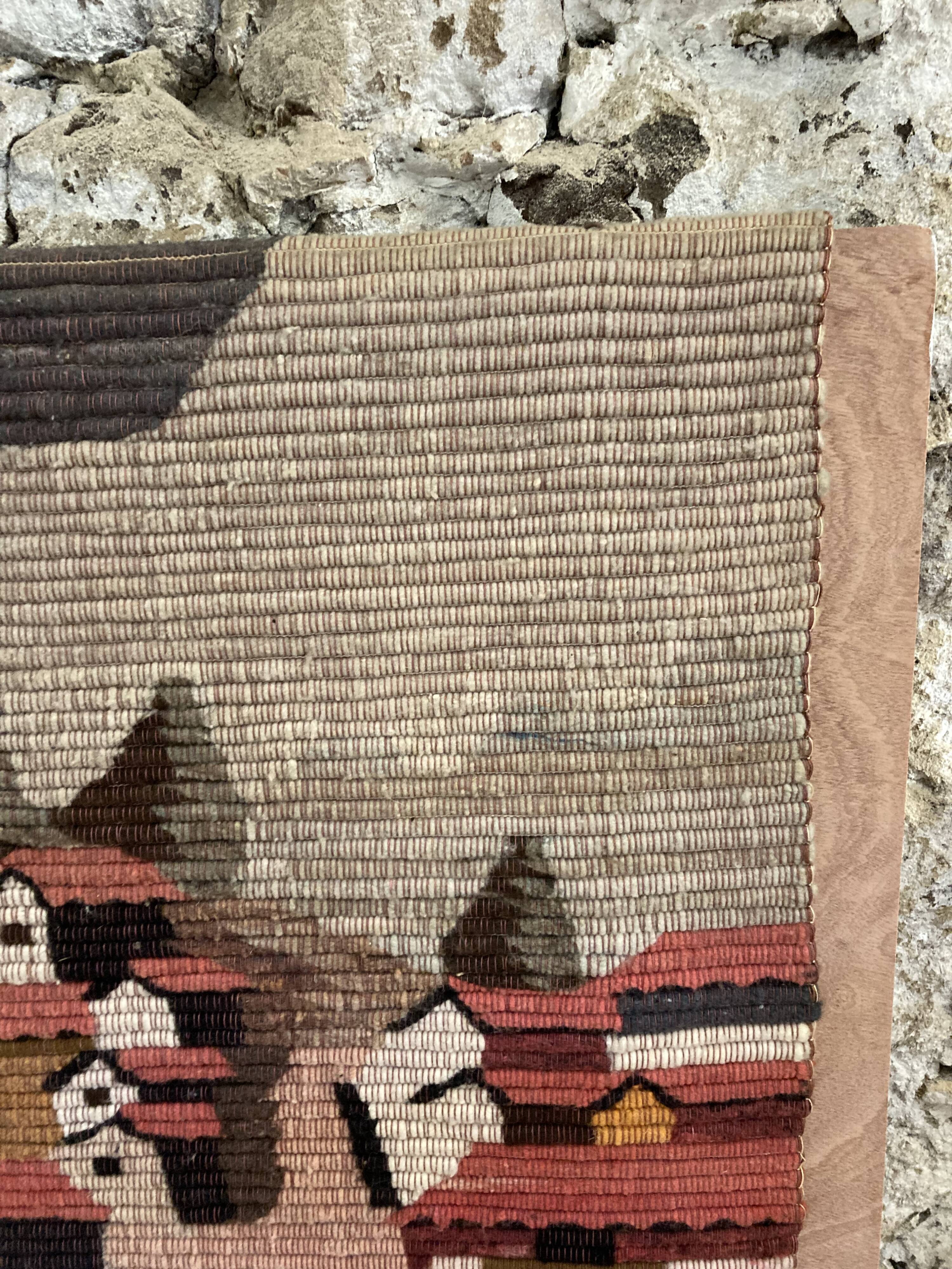 Peruvian tapestry 60/70 in alpaca wool - vintage peruvian handicraft