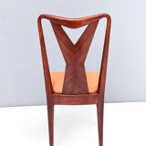 Set of Six Vintage Walnut Dining Chairs, Italy