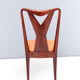 Set of Six Vintage Walnut Dining Chairs, Italy