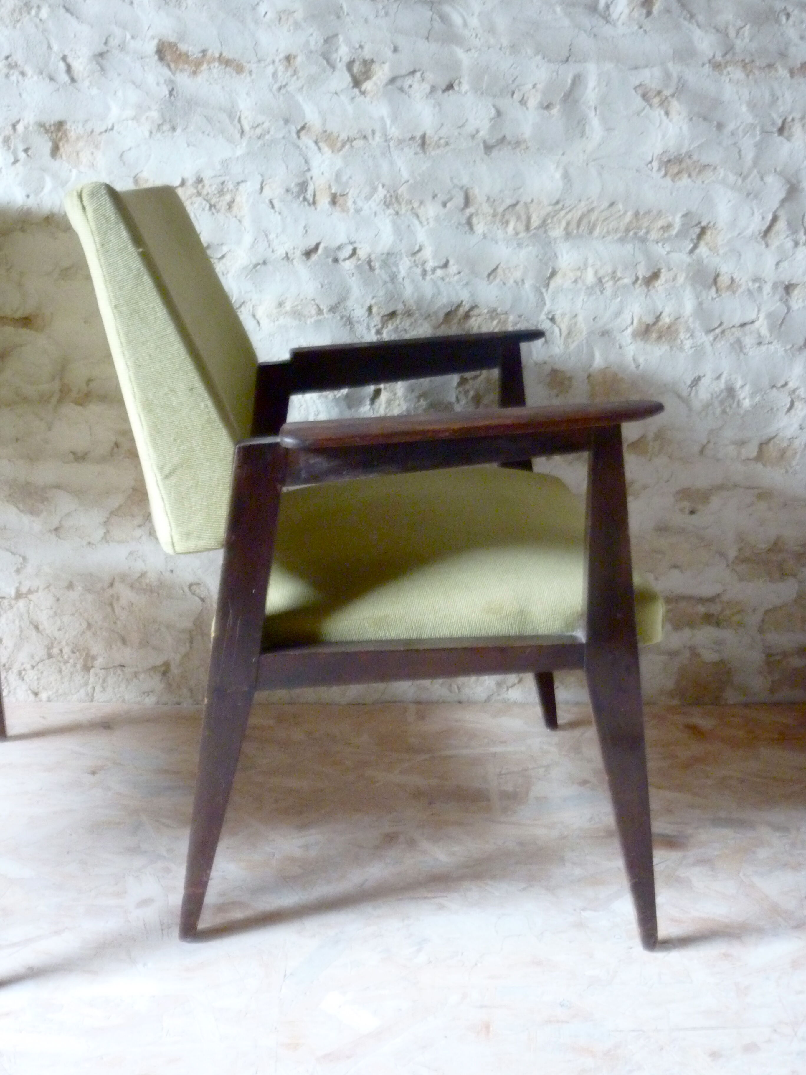 Pair of mahogany bridge armchairs