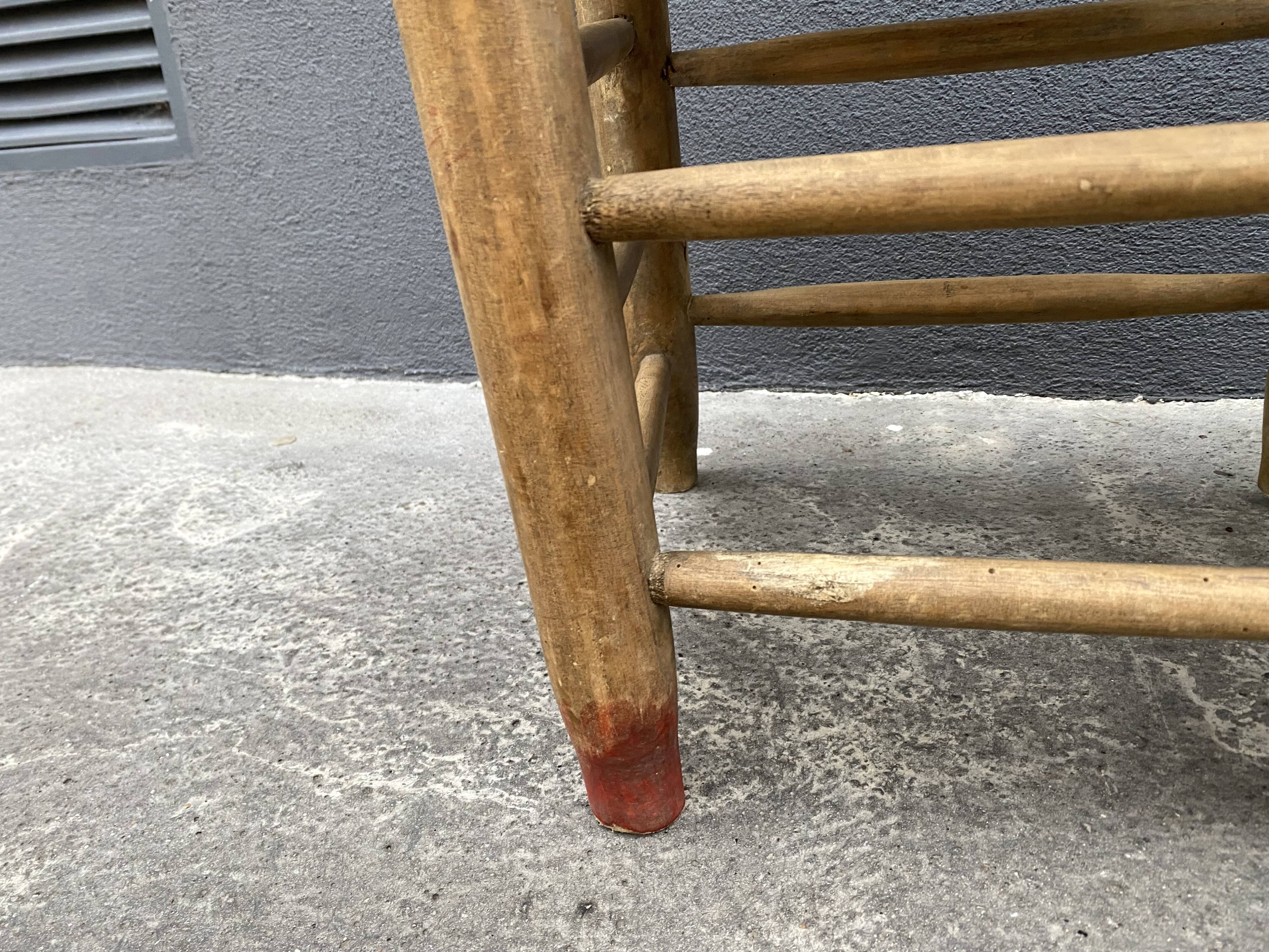 Set of 2 chairs in raw wood and straw from the 50s