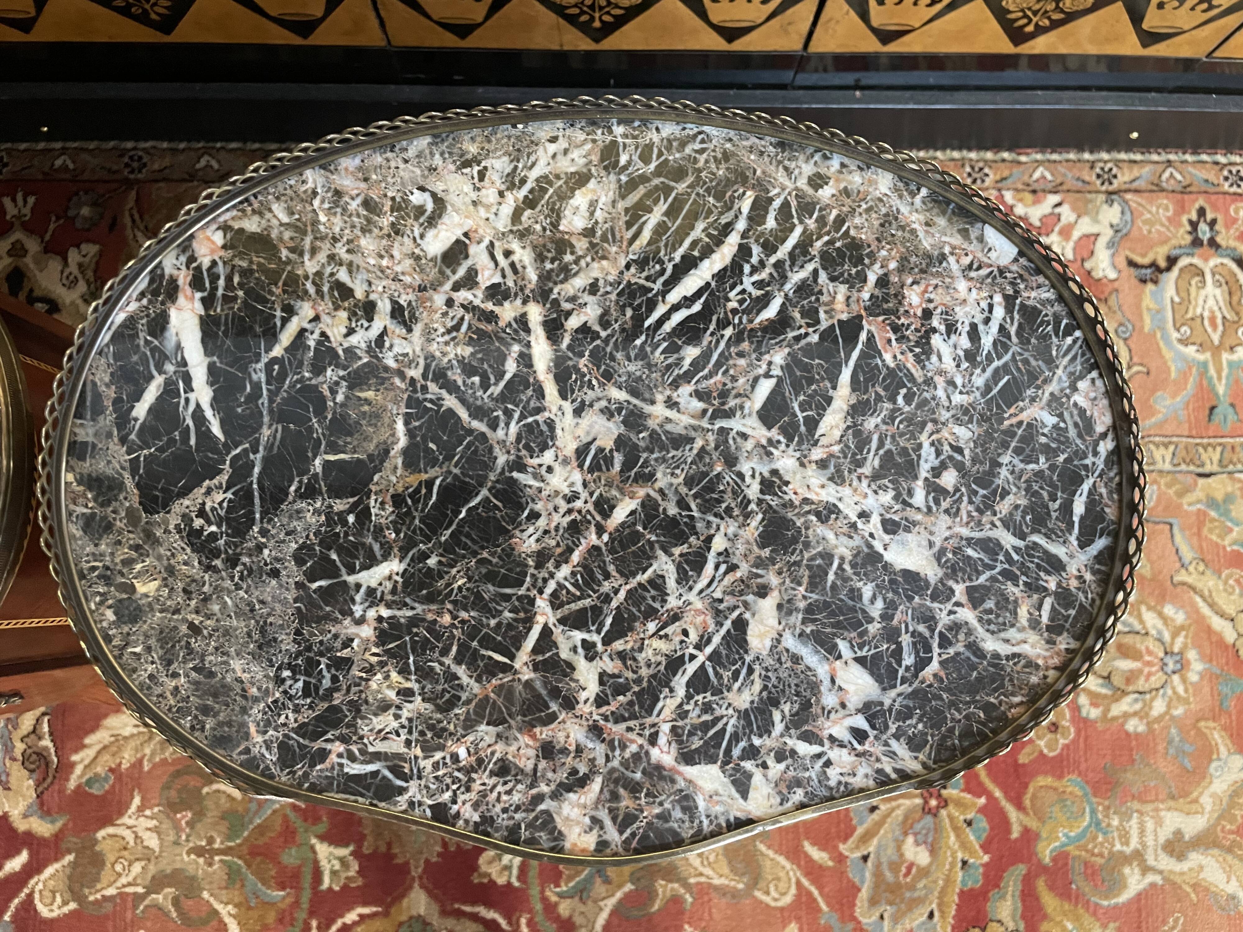 Pair of Louis XV style marquetry bedside tables