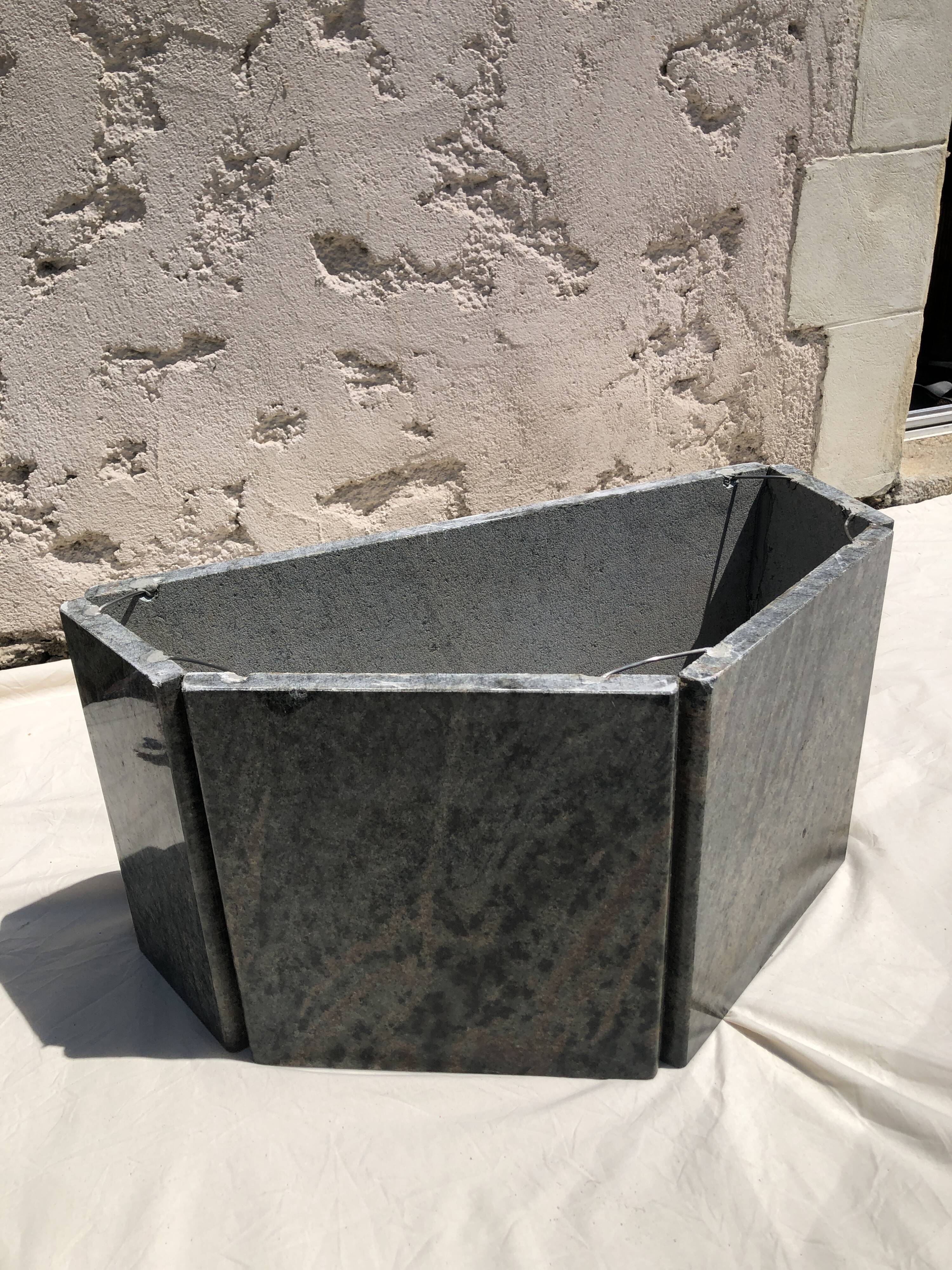 Coffee table in gray green marble