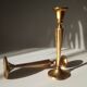 Pair of Scandinavian candlesticks solid brass vintage 60/70s