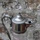 Antique pressed glass and silver-plated jug – Decorative wine pitcher H30 cm