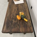 Old restored oak workbench
