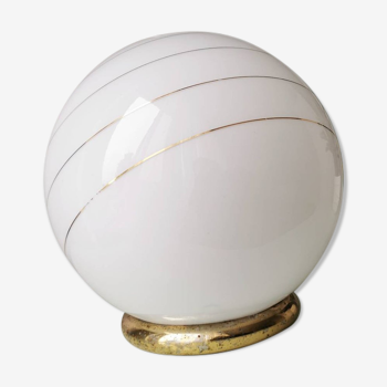 Lampe globe vintage en verre 1980