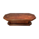 Brown leather coffee table with brass details, France, 1975