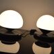 Vintage floor lamp from the 80s Swiss design in marble /opaline glass