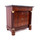 Antique chest of drawers with stone top, France, circa 1880. After restoration.