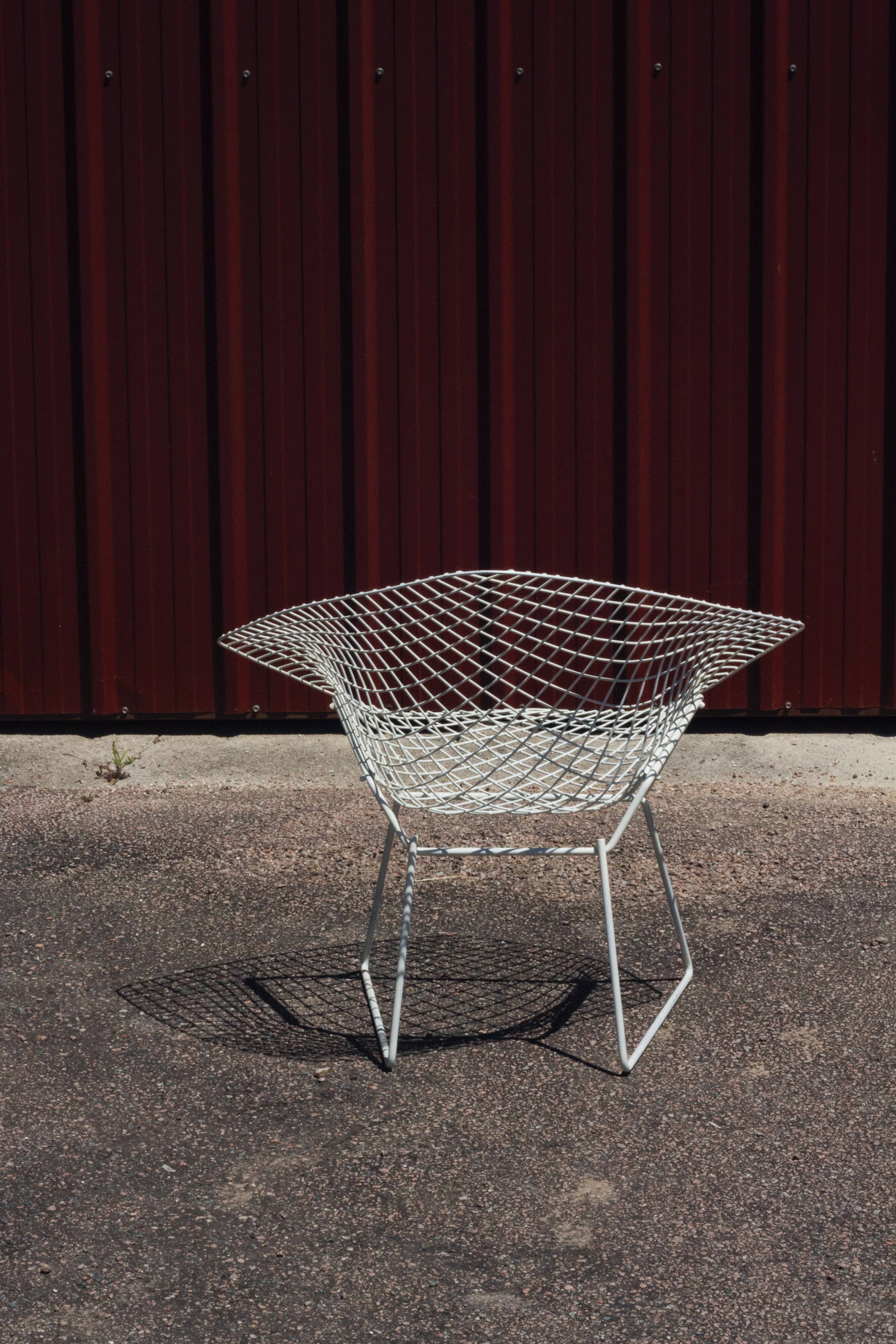 Fauteuil Diamond Chair blanc, Harry Bertoia, 1960