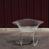 Fauteuil Diamond Chair blanc, Harry Bertoia, 1960