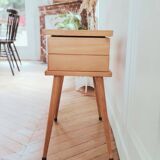 Worker/ Renovated vintage Scandinavian bedside table, 1950s-60s