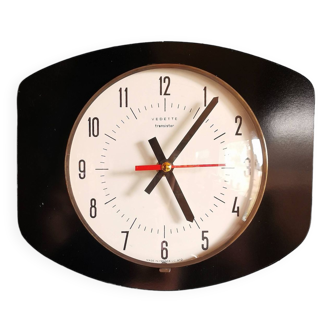 Vintage formica clock rectangular silent wall clock "Black star"