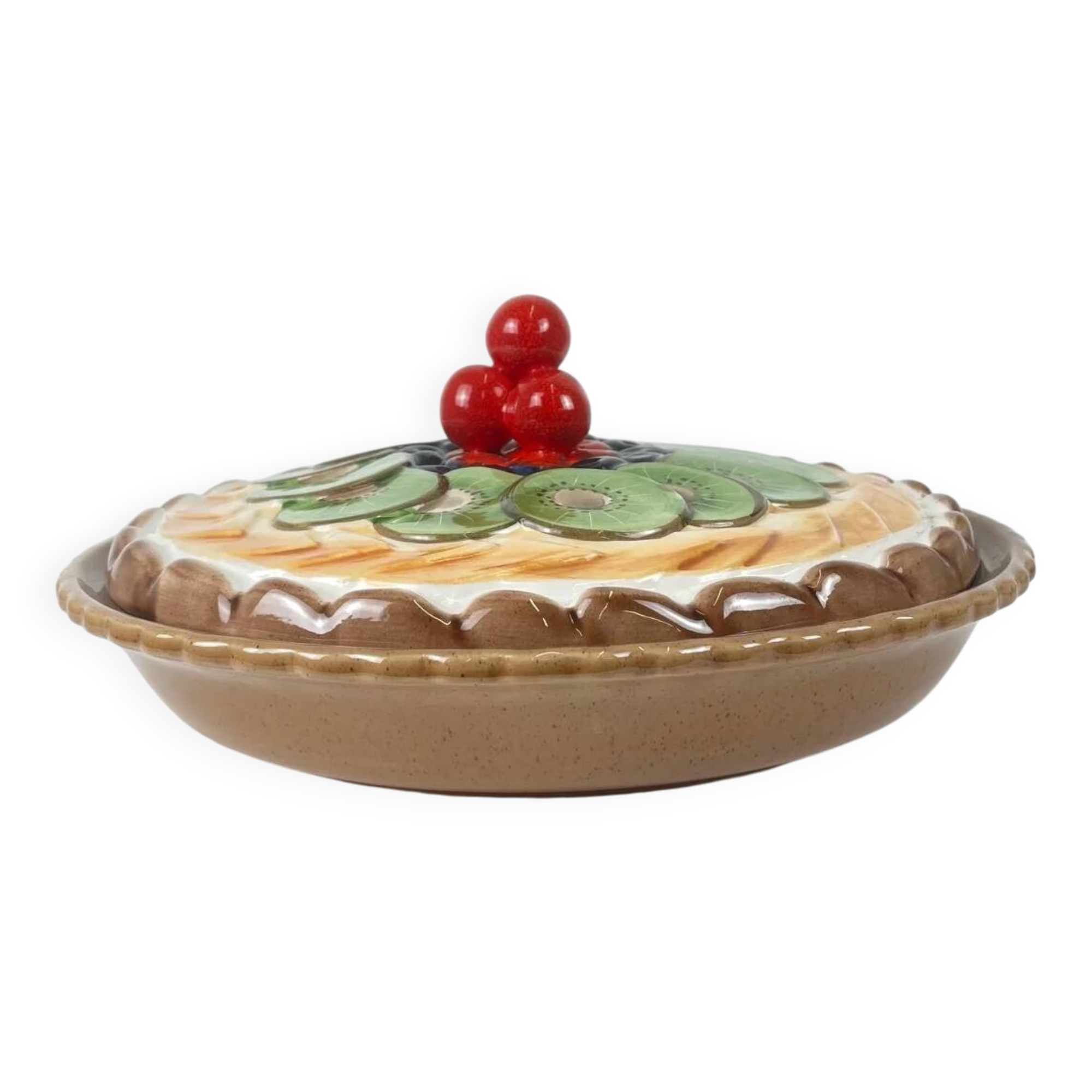 "Fruit tart" slipware dish