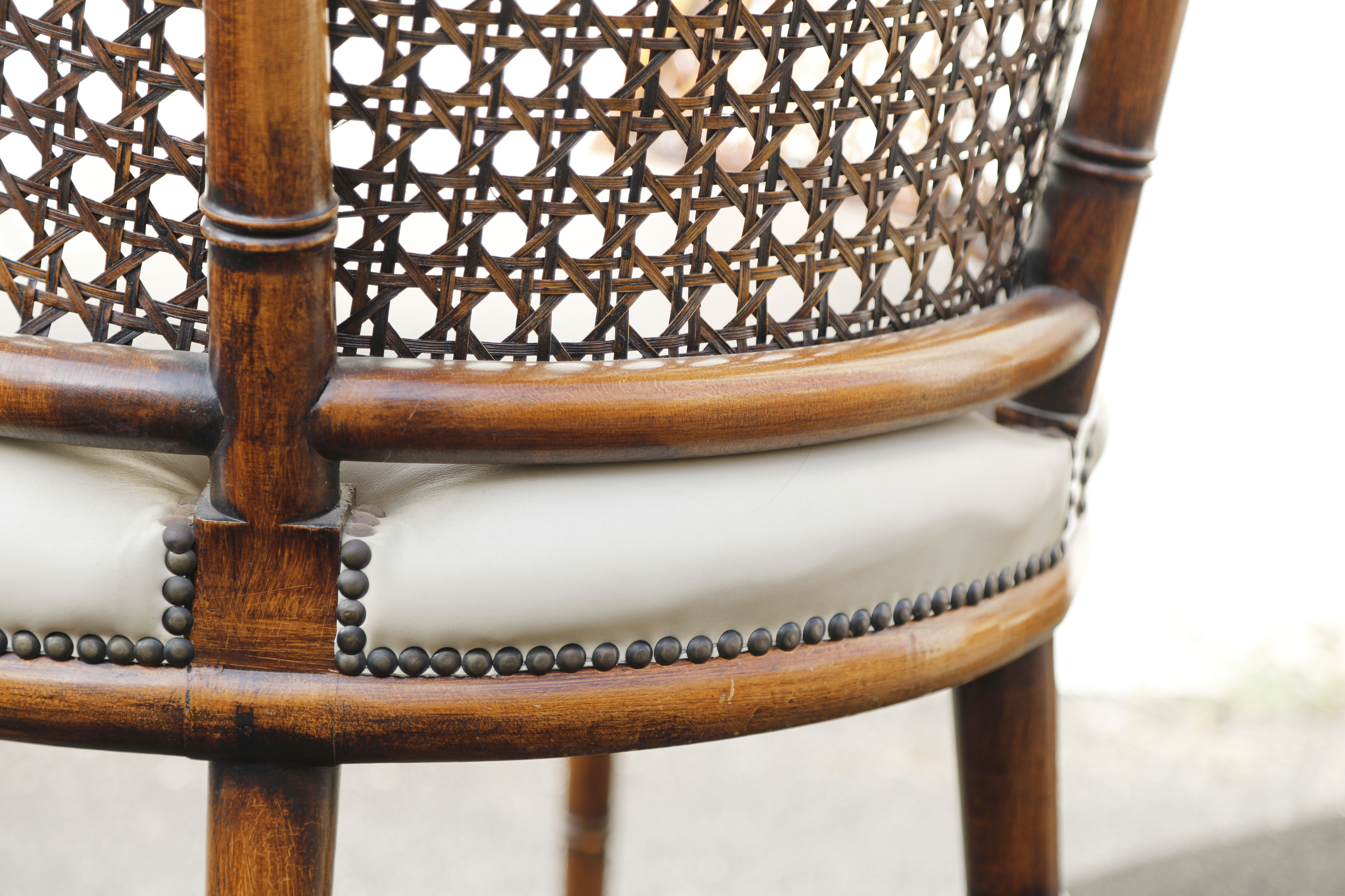 Pair of bamboo armchairs