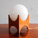 Glass & wood table lamp, Czechoslovakia, 1960s
