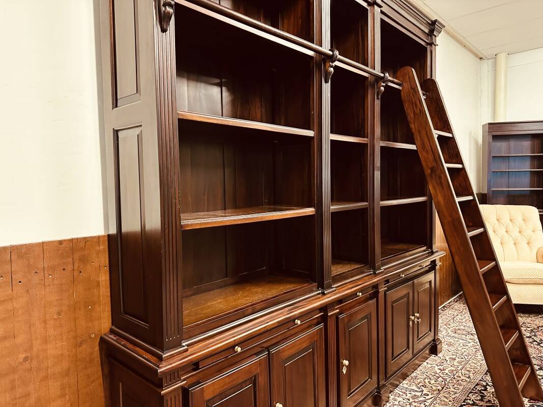 Classic English Mahogany Library Bookcase
