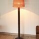 Wooden column floor lamp by Charles Dudouyt, 1940s