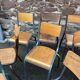 30 mismatched vintage industrial school chairs MULLCA tube & wood