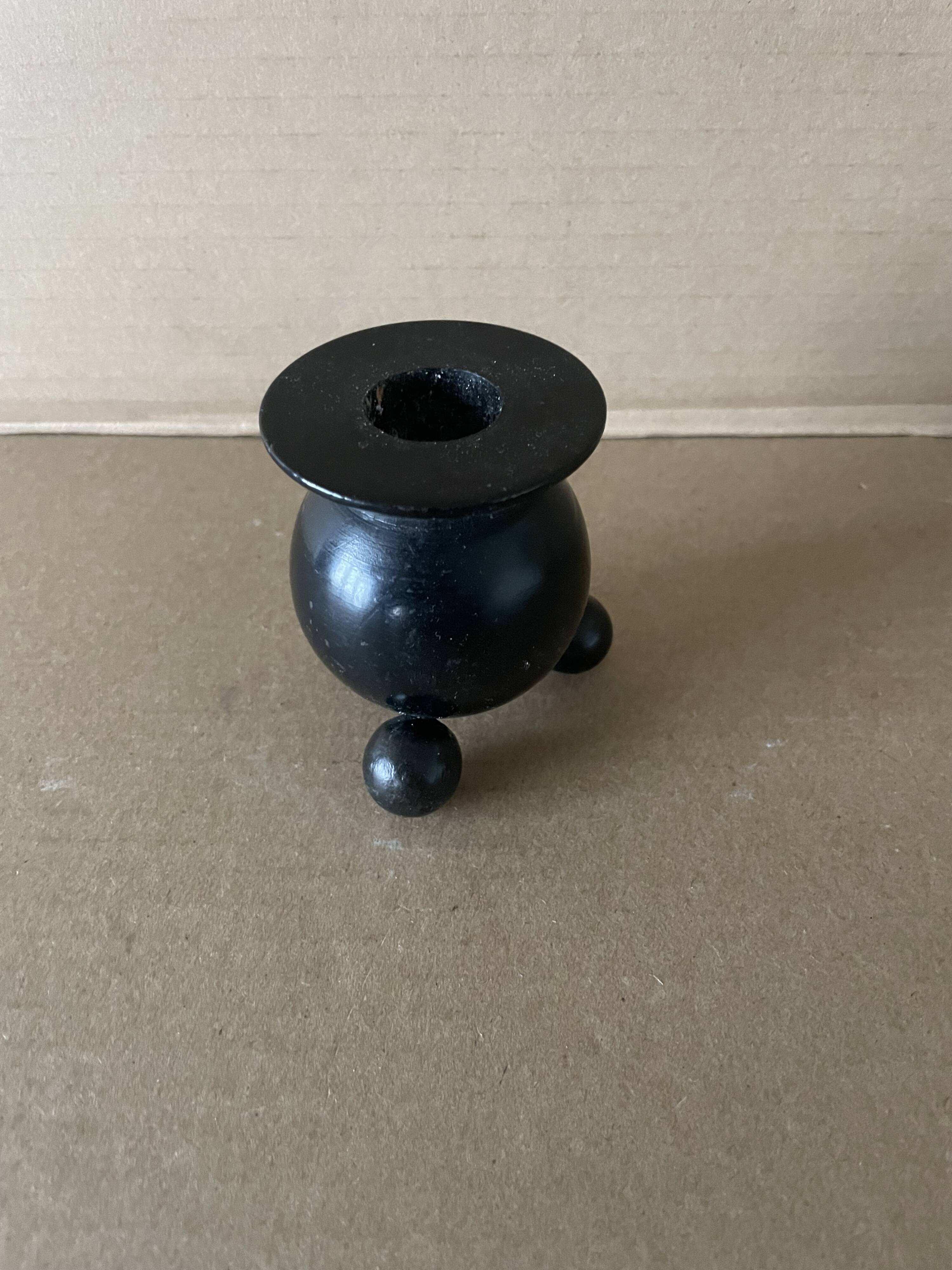 Vintage wooden ball candle holder