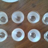 8 glasses and bottle with cap