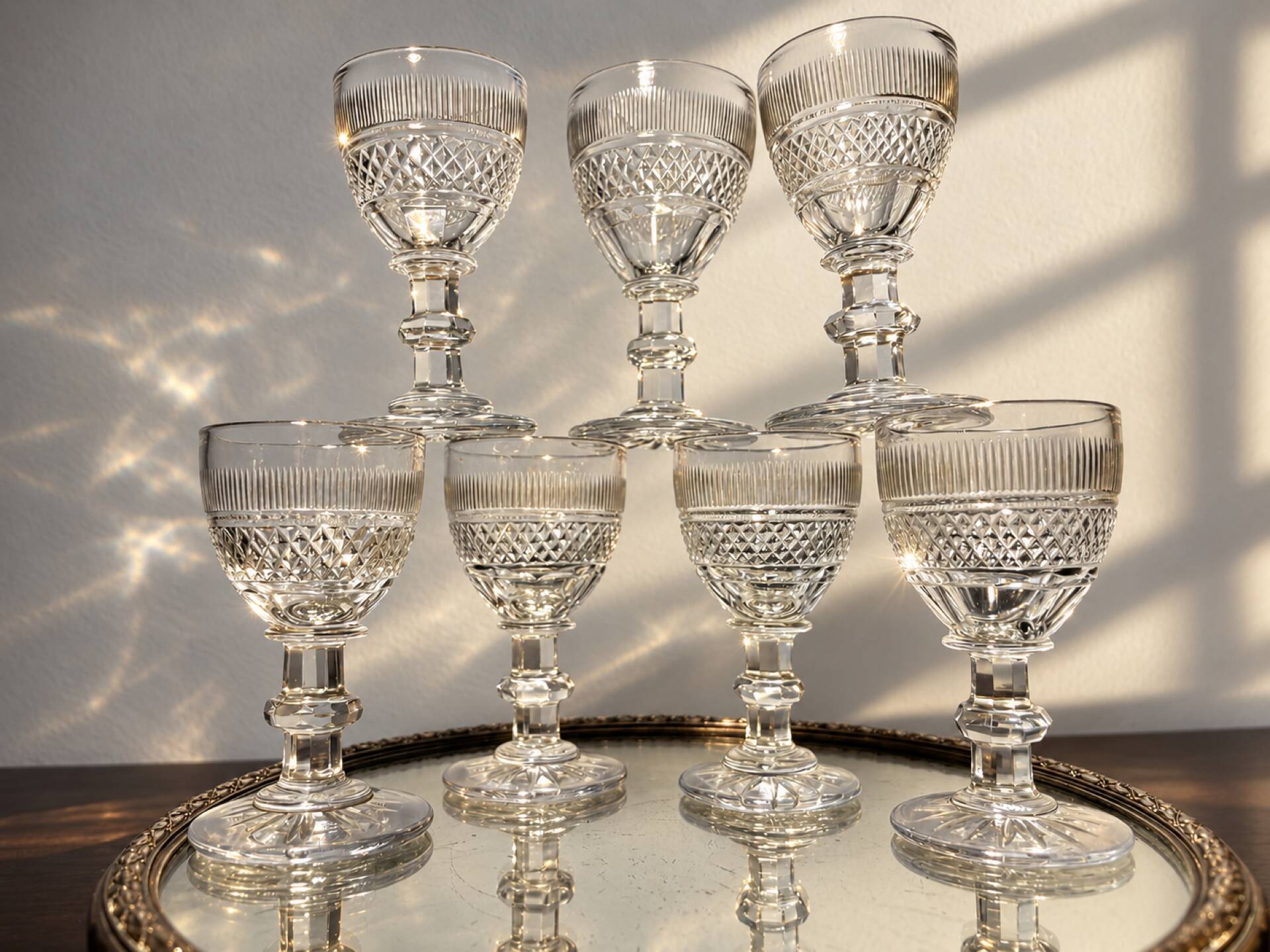 7p. Glasses Saint Louis Trianon model