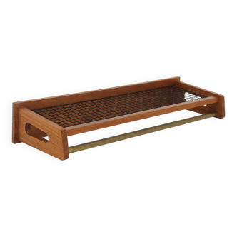 Scandinavian teak and metal coat rack, Sweden, 1970