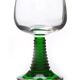 6 verres à vin d'Alsace pied torsadé vert
