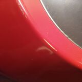 Vintage red plexiglass mirror from the 70s triangular shape