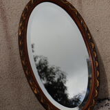 Art Deco beveled oval mirror