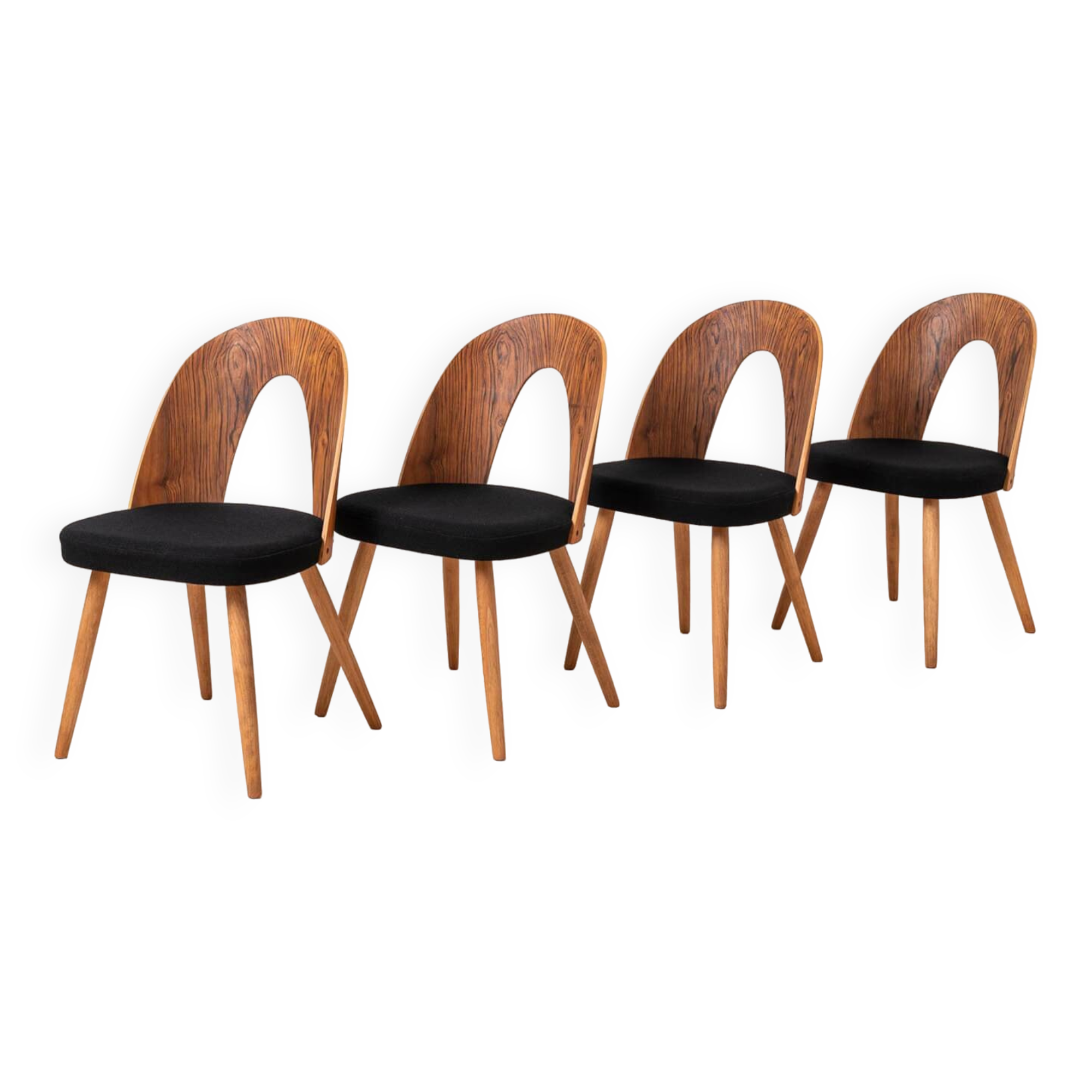 Set of 4 Mid Century Dining Chairs by A.Šuman, Reupholstered in KVADRAT