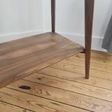 Vintage side table with double top in Scandinavian style.