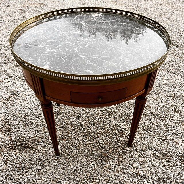 Games table or side table marble and walnut