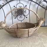 Asian boat-shaped handmade basket