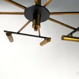 Mid-Century Ceiling Light in Brass & Metal from Stilnovo, Italy, 1950s