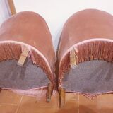 Pair of powder pink toad armchair